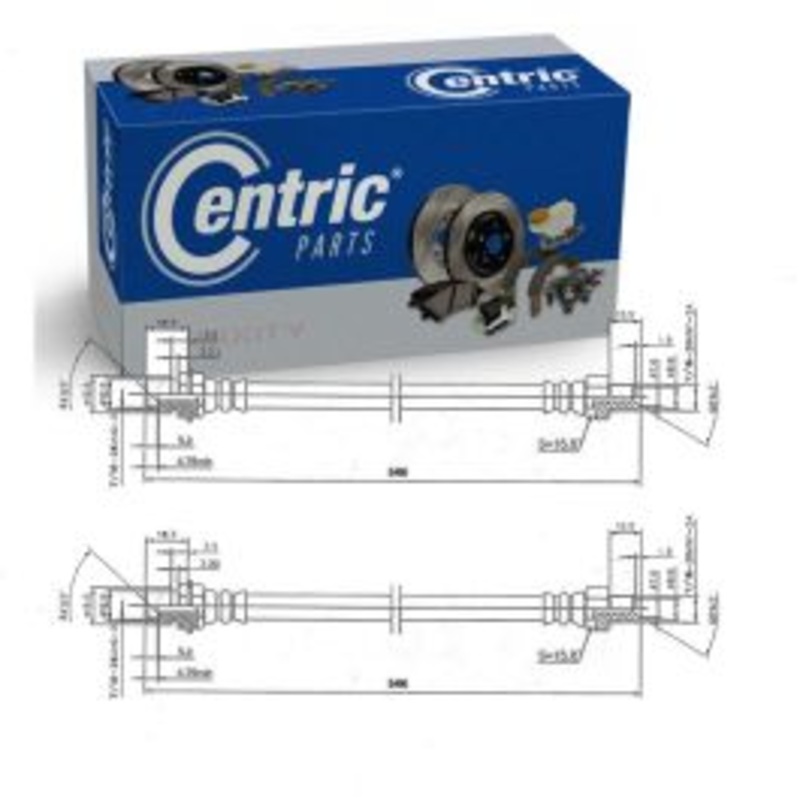 2 pc Centric Premium Rear Brake Hydraulic Hoses for 1970-1983 Ford F-600