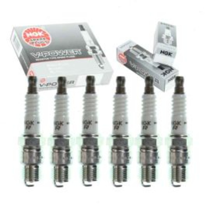 6 pc NGK V-Power Spark Plugs for 1975 GMC G25 4.8L L6