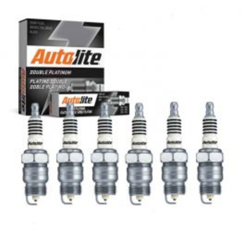 6 pc Autolite Double Platinum Spark Plug for 1975-1986 Ford F-150 4.9L L6