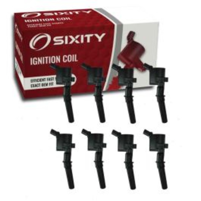8 pc Sixity Ignition Coils for 2002-2005 Ford Explorer 4.6L V8 - Curved Boot Coil Pack