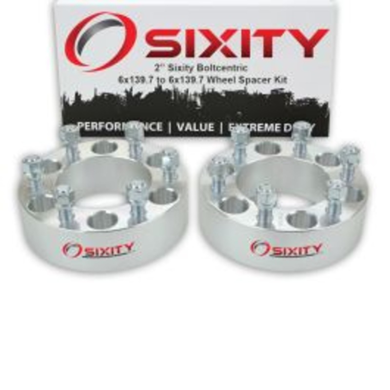 Sixity 2 pc 2" Inch Thick 6x139.7 Wheel Spacers M14x1.5mm 1.25in Studs Lugs