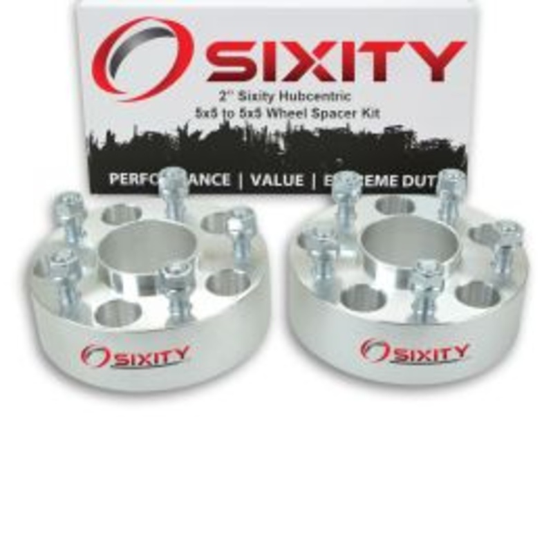 Sixity 2 pc 2" Inch Thick 5x5 Wheel Spacers 1/2-20tpi 1.25in Hubcentric