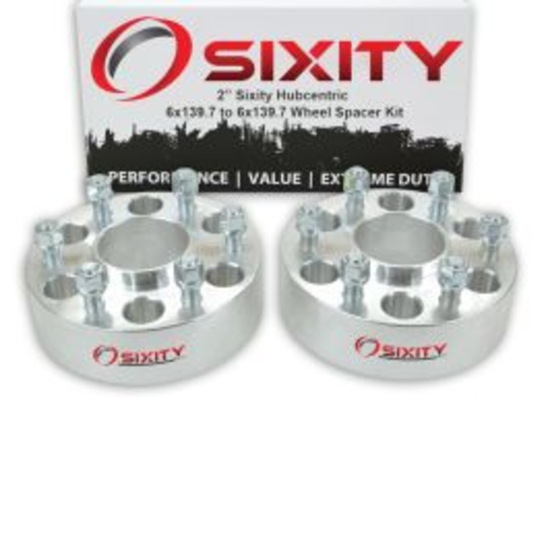 Sixity 2 pc 2" Inch Thick 6x139.7 Wheel Spacers M14x1.5mm 1.25in Hubcentric