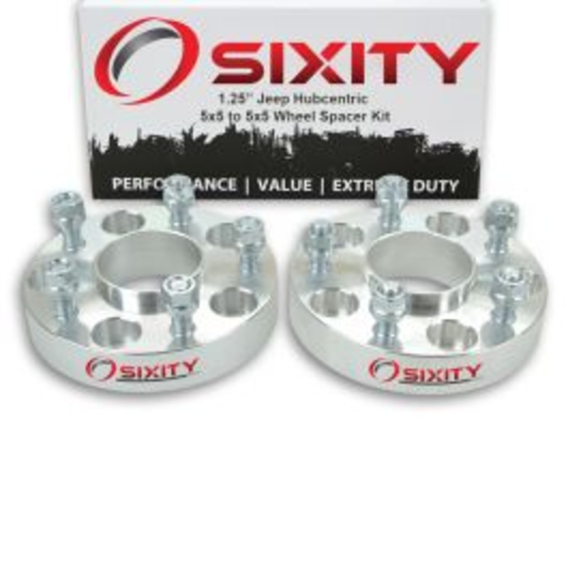 Sixity 2 pc 1.25" Thick Hubcentric Wheel Spacers - Jeep Grand Cherokee Wrangler - 5x5