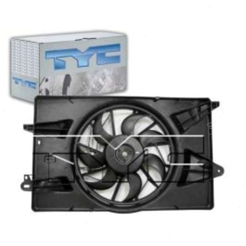 TYC Dual Radiator & Condenser Fan Assembly for 2014-2016 Jeep Cherokee 2.4L L4