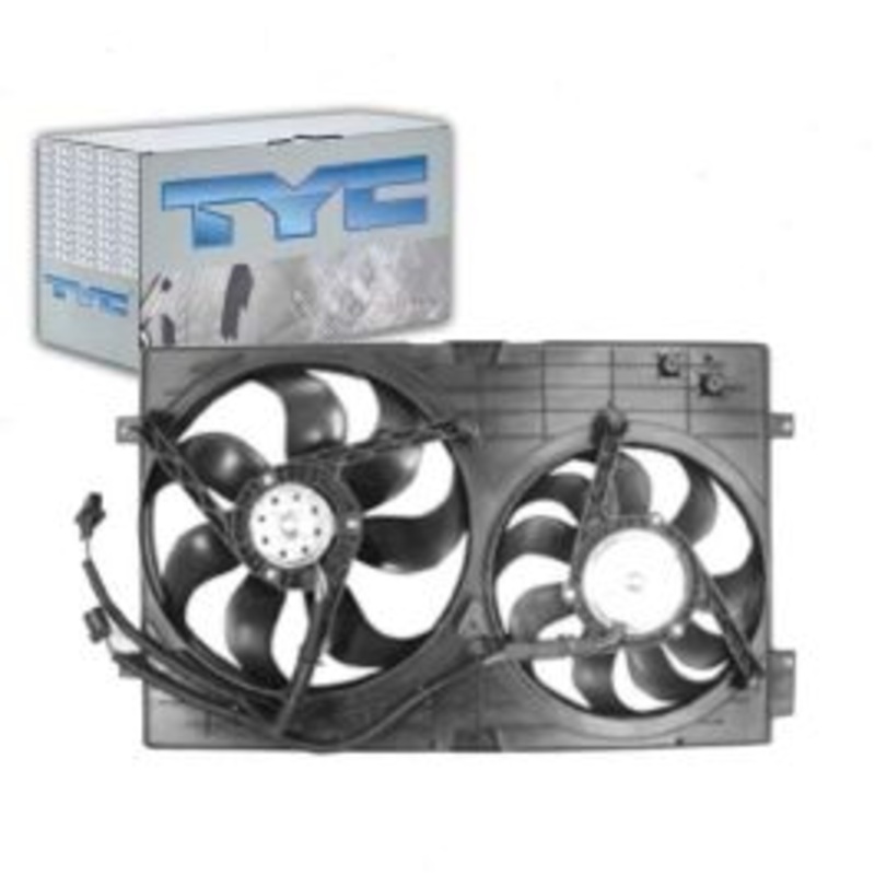 TYC Dual Radiator & Condenser Fan Assembly for 1999-2005 Volkswagen Golf 1.8L 1.9L 2.0L L4