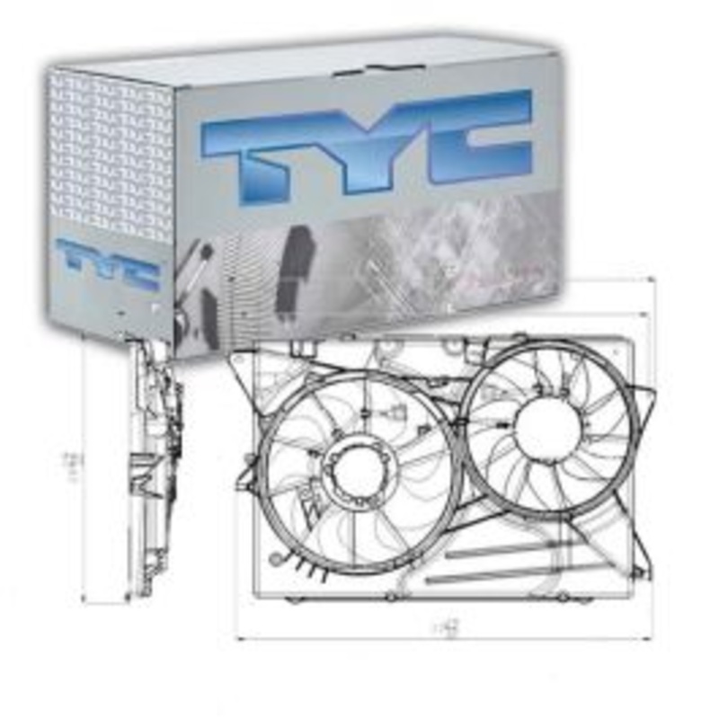 TYC Dual Radiator & Condenser Fan Assembly for 2010-2012 Lincoln MKT 3.5L 3.7L V6