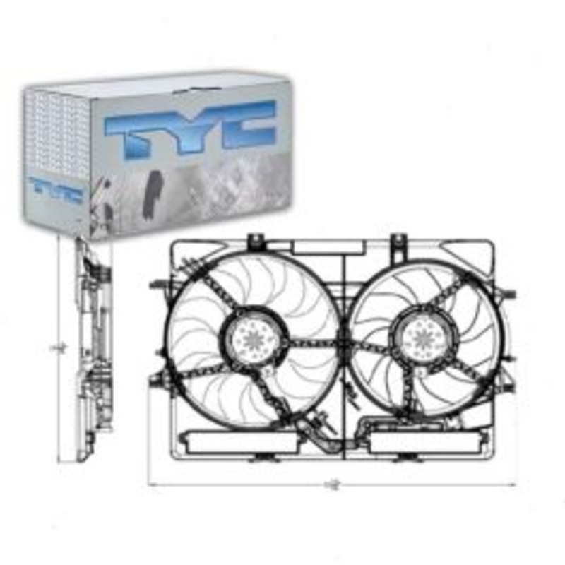 TYC Dual Radiator & Condenser Fan Assembly for 2012-2016 Audi A6 2.0L L4